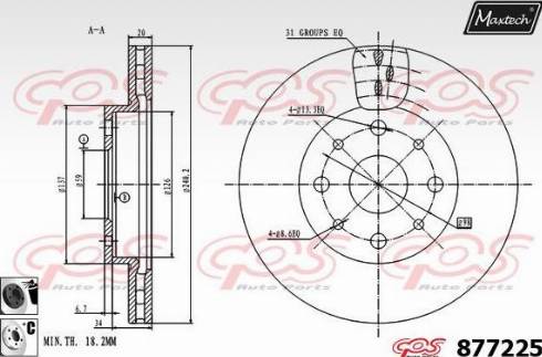 Maxtech 877225.6060 - Bremžu diski autodraugiem.lv