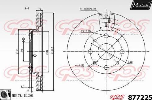 Maxtech 877225.0060 - Bremžu diski autodraugiem.lv