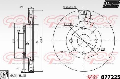 Maxtech 877225.0080 - Bremžu diski autodraugiem.lv