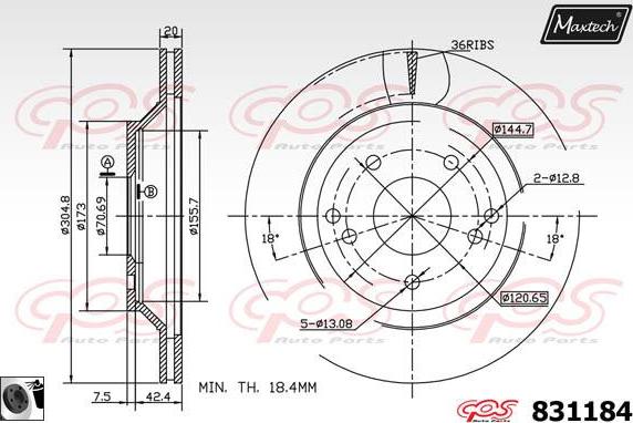 Maxtech 877223 - Bremžu diski autodraugiem.lv