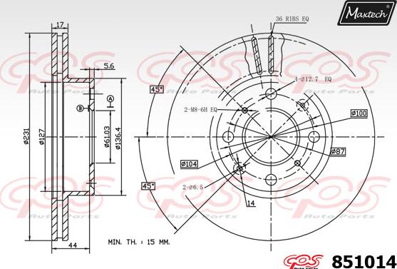 Maxtech 70160094 - Virzītājčaulu komplekts, Bremžu suports autodraugiem.lv