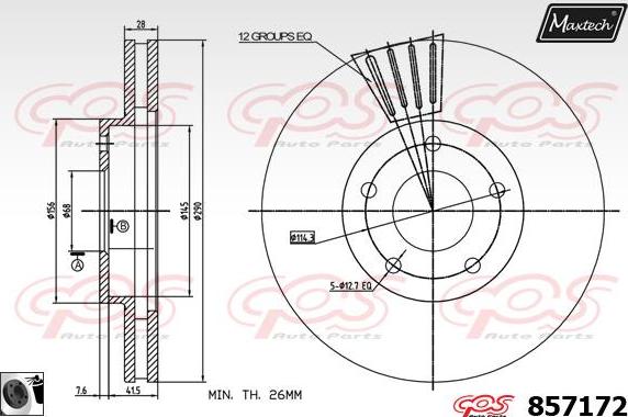 Maxtech 70160045 - Virzītājčaulu komplekts, Bremžu suports autodraugiem.lv