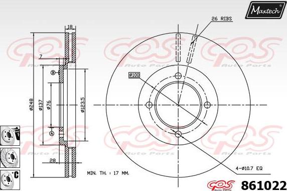 Maxtech 70160064 - Virzītājčaulu komplekts, Bremžu suports autodraugiem.lv