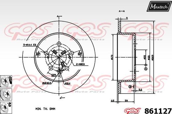 Maxtech 70160066 - Virzītājčaulu komplekts, Bremžu suports autodraugiem.lv