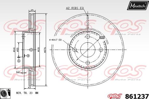 Maxtech 70160006 - Virzītājčaulu komplekts, Bremžu suports autodraugiem.lv