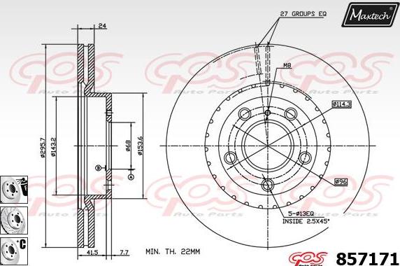 Maxtech 70160088 - Virzītājčaulu komplekts, Bremžu suports autodraugiem.lv