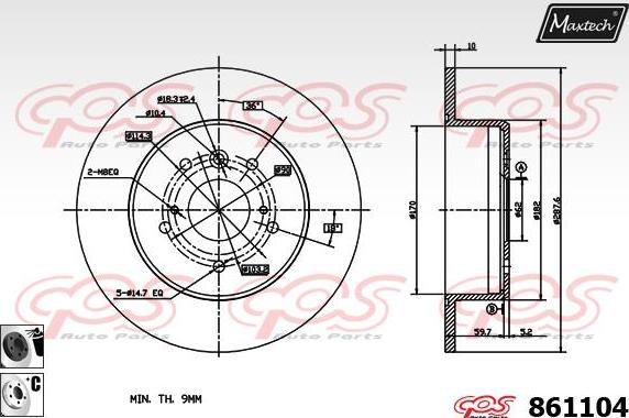 Maxtech 70160144 - Virzītājčaulu komplekts, Bremžu suports autodraugiem.lv