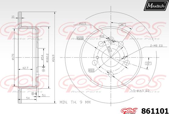 Maxtech 70160155 - Virzītājčaulu komplekts, Bremžu suports autodraugiem.lv