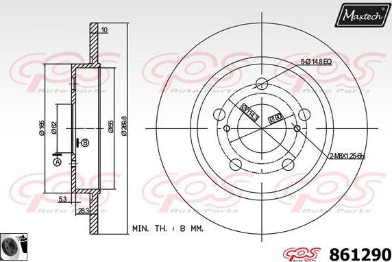 Maxtech 70160151 - Virzītājčaulu komplekts, Bremžu suports autodraugiem.lv