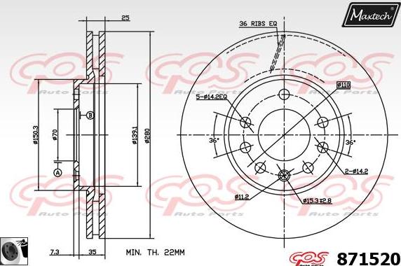 Maxtech 70160152 - Virzītājčaulu komplekts, Bremžu suports autodraugiem.lv