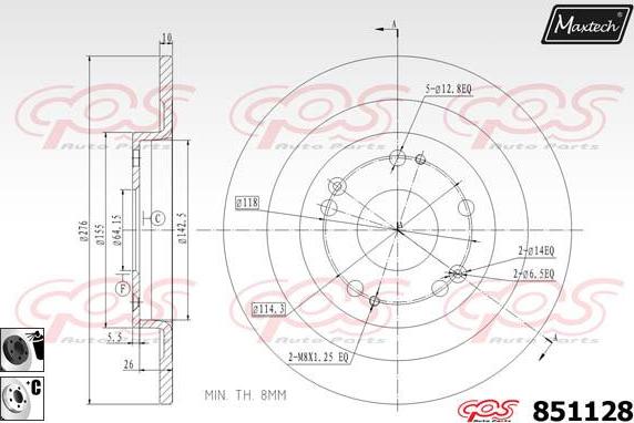 Maxtech 70160157 - Virzītājčaulu komplekts, Bremžu suports autodraugiem.lv