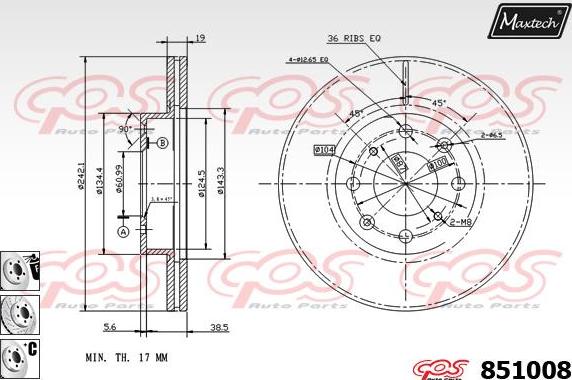 Maxtech 70160161 - Virzītājčaulu komplekts, Bremžu suports autodraugiem.lv