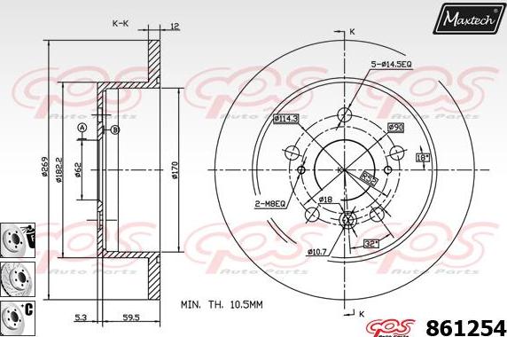 Maxtech 70160118 - Virzītājčaulu komplekts, Bremžu suports autodraugiem.lv