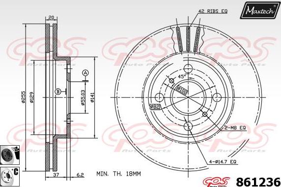 Maxtech 70160133 - Virzītājčaulu komplekts, Bremžu suports autodraugiem.lv