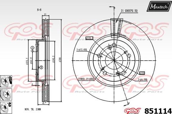 Maxtech 70160137 - Virzītājčaulu komplekts, Bremžu suports autodraugiem.lv