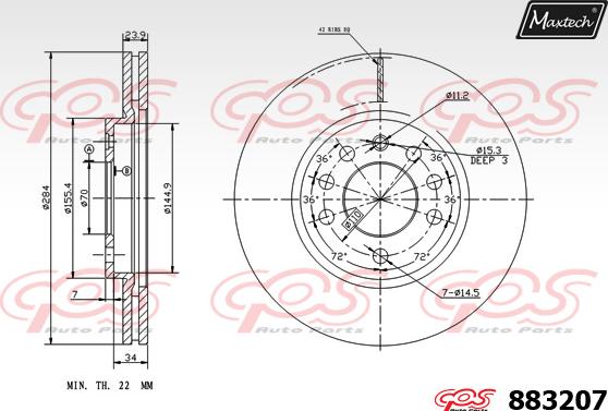 Maxtech 70180457 - Blīve, Bremžu suporta virzulītis autodraugiem.lv