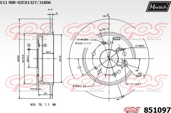 Maxtech 70180412 - Blīve, Bremžu suporta virzulītis autodraugiem.lv