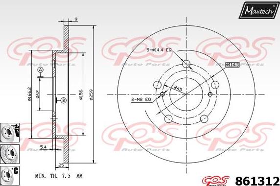 Maxtech 865255 - Bremžu diski autodraugiem.lv