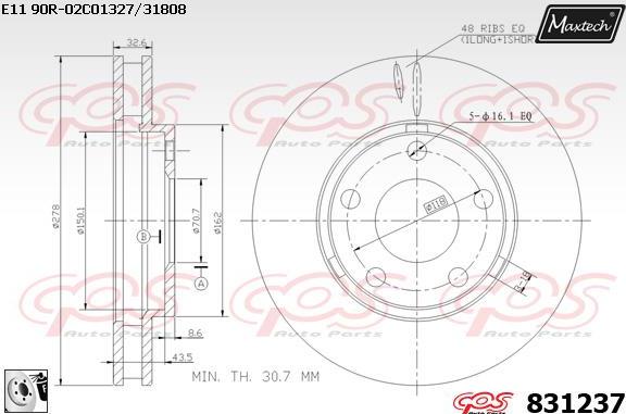 Maxtech 70180065 - Blīve, Bremžu suporta virzulītis autodraugiem.lv