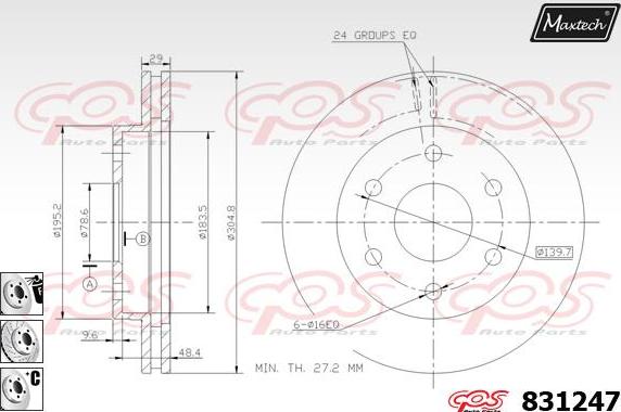 Maxtech 70180003 - Blīve, Bremžu suporta virzulītis autodraugiem.lv