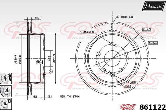 Maxtech 72932005 - Virzulis, Bremžu suports autodraugiem.lv