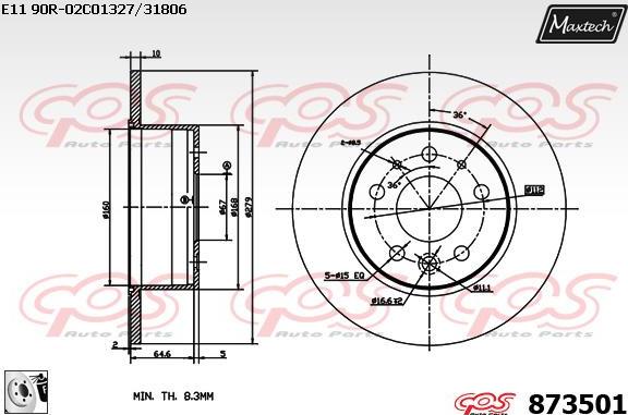 Maxtech 70180020 - Blīve, Bremžu suporta virzulītis autodraugiem.lv