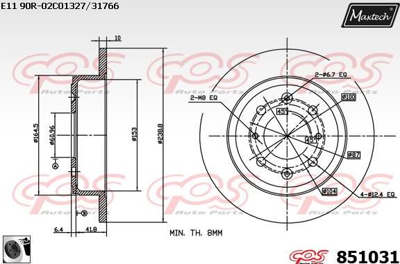 Maxtech 70180021 - Blīve, Bremžu suporta virzulītis autodraugiem.lv