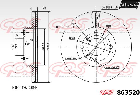 Maxtech 70180023 - Blīve, Bremžu suporta virzulītis autodraugiem.lv