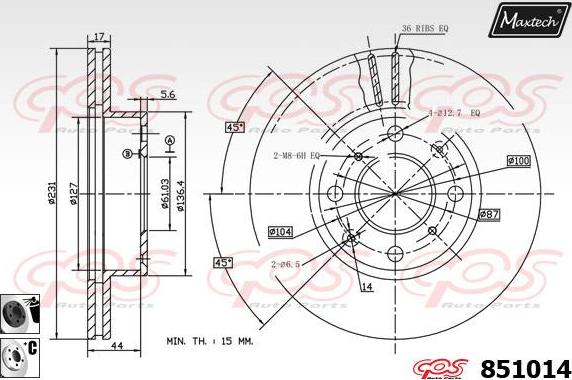 Maxtech 70180192 - Blīve, Bremžu suporta virzulītis autodraugiem.lv