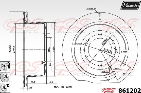 Maxtech 70203040 - Remkomplekts, Bremžu suports autodraugiem.lv