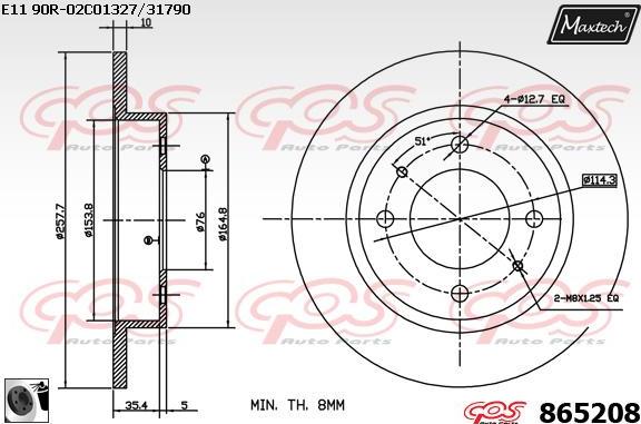 Maxtech 70180117 - Blīve, Bremžu suporta virzulītis autodraugiem.lv