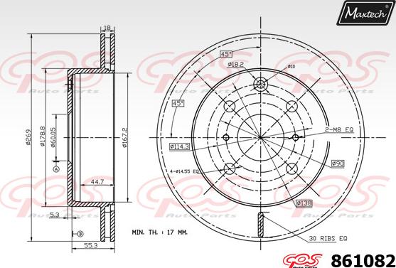 Maxtech 70180188 - Blīve, Bremžu suporta virzulītis autodraugiem.lv