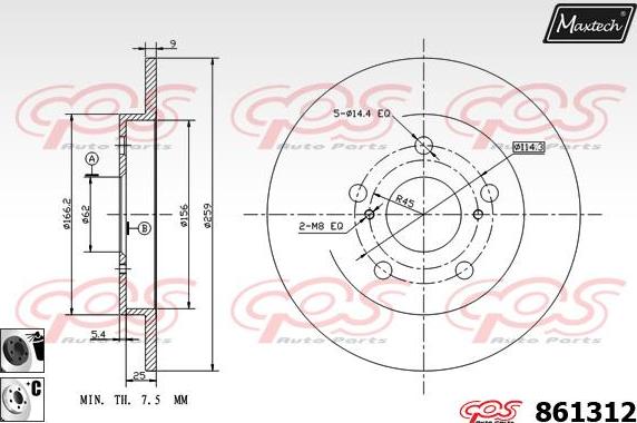 Maxtech 70180132 - Blīve, Bremžu suporta virzulītis autodraugiem.lv