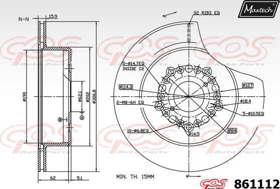 Maxtech 70180342 - Blīve, Bremžu suporta virzulītis autodraugiem.lv