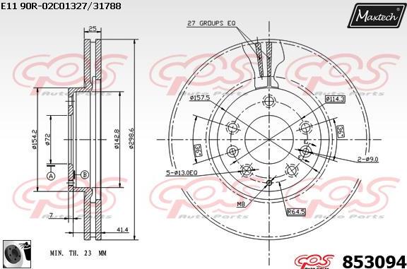 Maxtech 70180350 - Blīve, Bremžu suporta virzulītis autodraugiem.lv