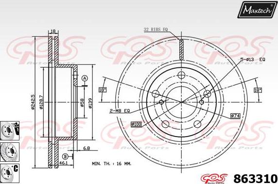 Maxtech 70180369 - Blīve, Bremžu suporta virzulītis autodraugiem.lv