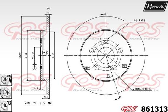 Maxtech 821185 - Bremžu diski autodraugiem.lv