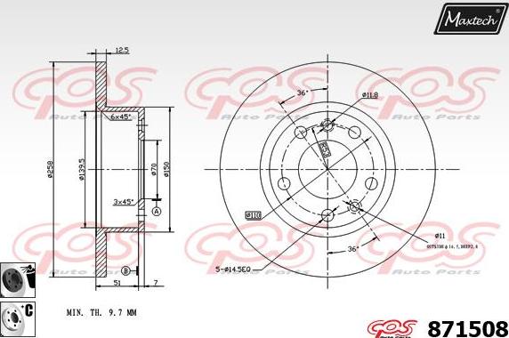 Maxtech 70180382 - Blīve, Bremžu suporta virzulītis autodraugiem.lv