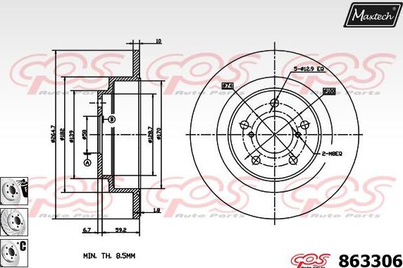 Maxtech 70180334 - Blīve, Bremžu suporta virzulītis autodraugiem.lv