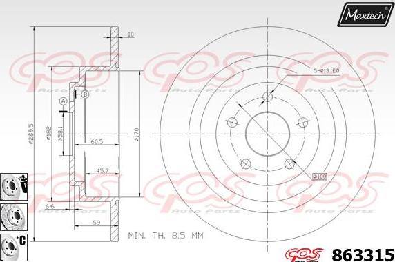 Maxtech 70180332 - Blīve, Bremžu suporta virzulītis autodraugiem.lv