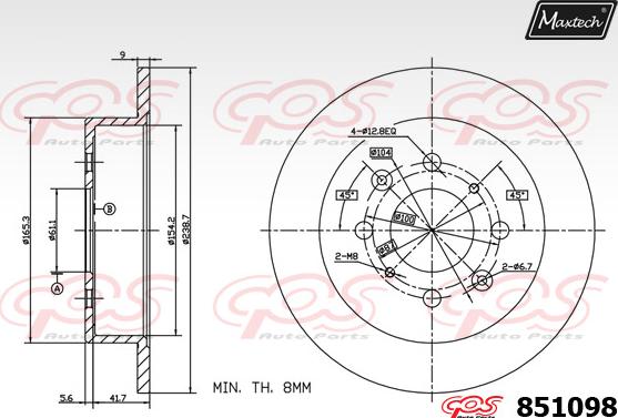 Maxtech 70180374 - Blīve, Bremžu suporta virzulītis autodraugiem.lv