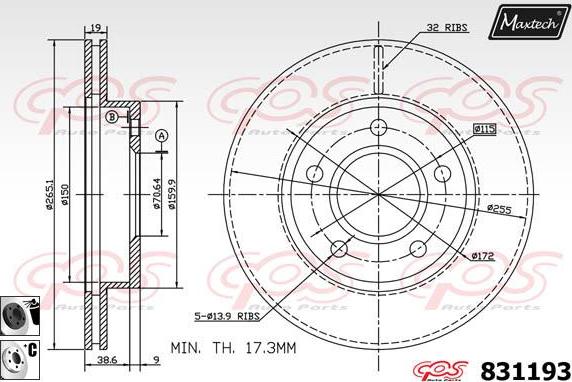 Maxtech 70180258 - Blīve, Bremžu suporta virzulītis autodraugiem.lv