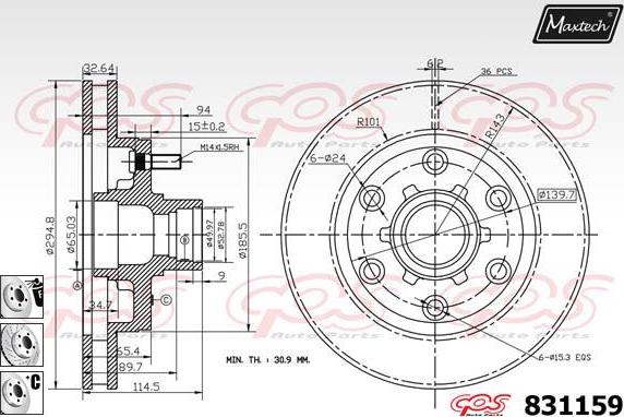 Maxtech 857161 - Bremžu diski autodraugiem.lv