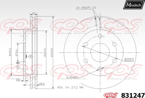 Maxtech 70180262 - Blīve, Bremžu suporta virzulītis autodraugiem.lv