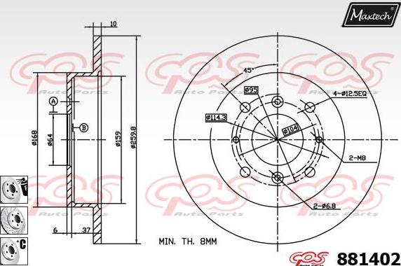 Maxtech 70180202 - Blīve, Bremžu suporta virzulītis autodraugiem.lv