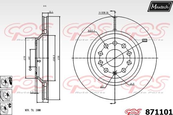 Maxtech 827054 - Bremžu diski autodraugiem.lv