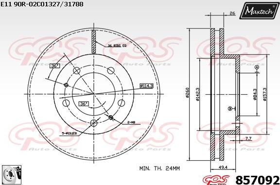 Maxtech 70180280 - Blīve, Bremžu suporta virzulītis autodraugiem.lv