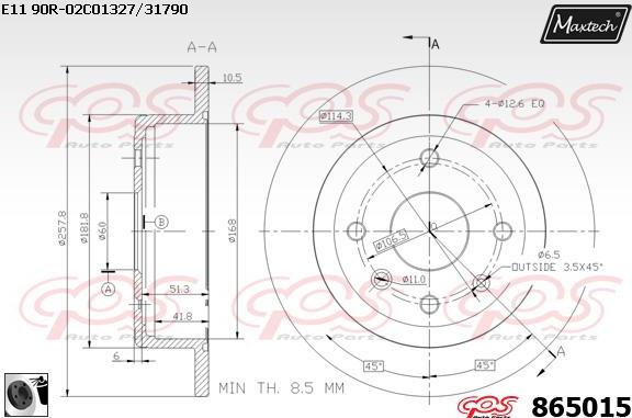 Maxtech 70180236 - Blīve, Bremžu suporta virzulītis autodraugiem.lv