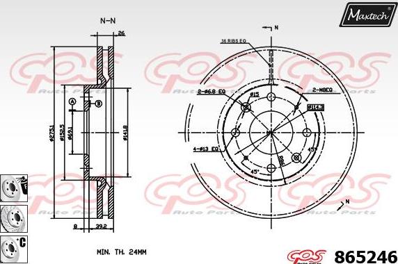 Maxtech 72938012 - Virzulis, Bremžu suports autodraugiem.lv