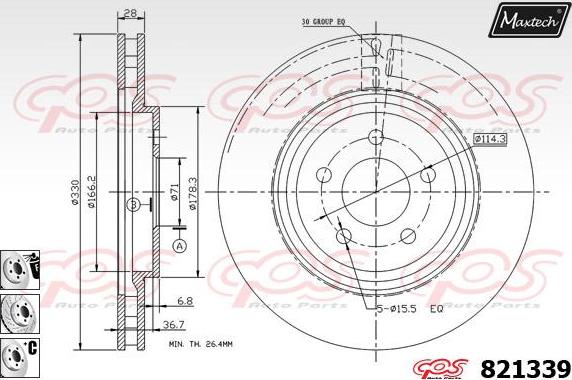 Maxtech 855049 - Bremžu diski autodraugiem.lv